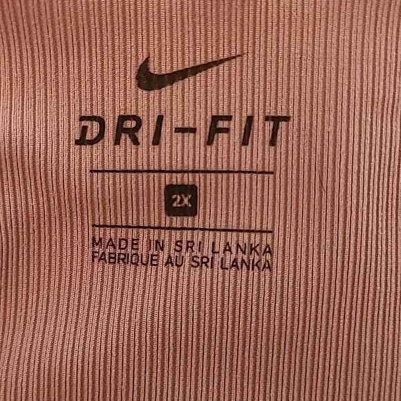 Nike One Luxe Two Tone Mid-Rise Ribbed Leggings in Canyon Rust/Clear Size 2X - Picture 9 of 11